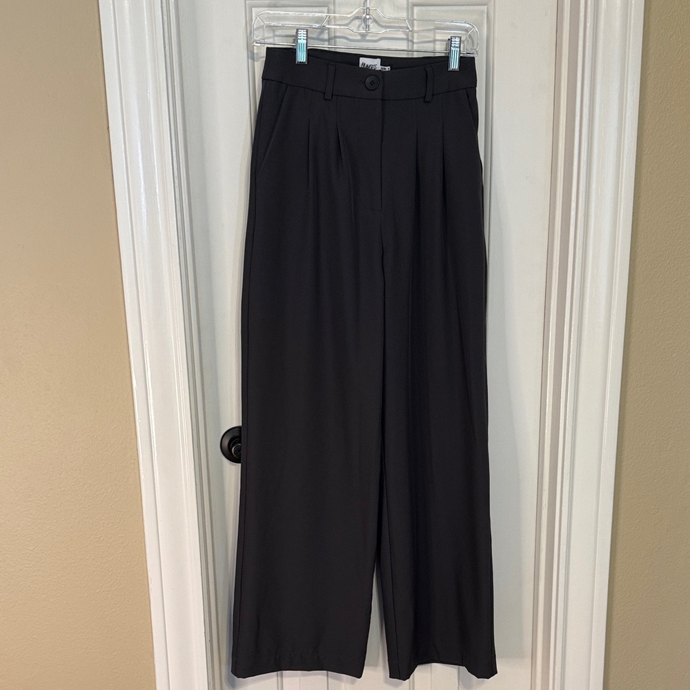 Princess Polly Archer Slate (dark grey) Wide Leg Pants